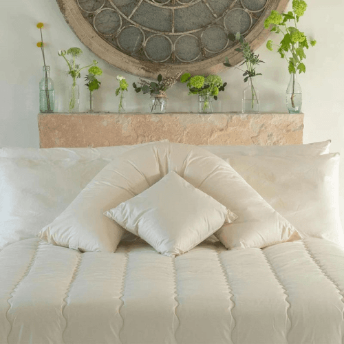 Image showing the Scottish Wool Medium V Shaped Pillow, Natural product.