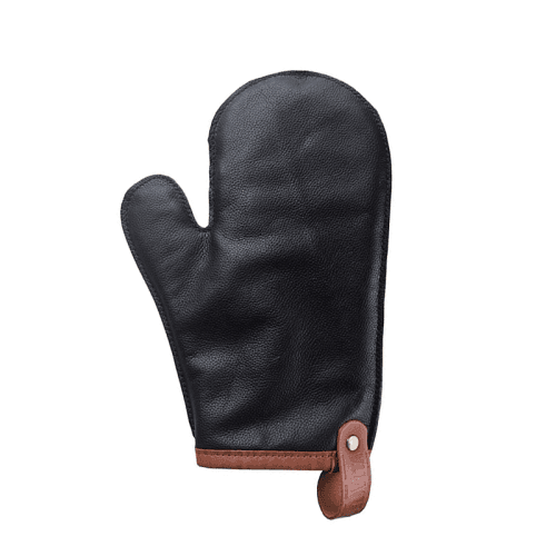 Image showing the Leather glove, H39 x W20.5 x L39cm, Black/Brown product.