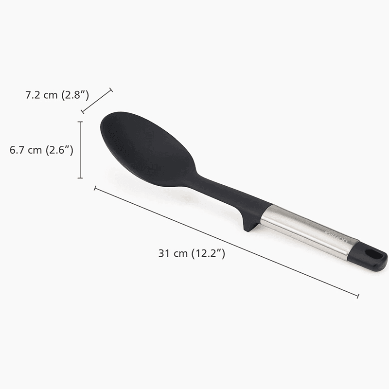 Elevate Silicone Solid Spoon, Stainless Steel
