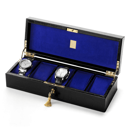 Image showing the 6 Watch Box, L11.5 x W31cm, Black Croc product.