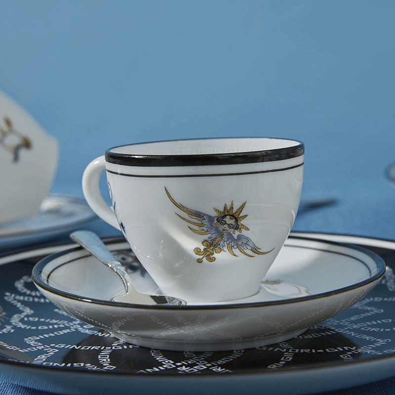 Arcadia Set of 2 Coffee Cups with Saucers, 100ml, White