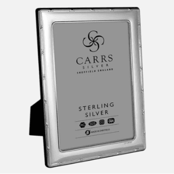 PhotoFrame, Reed & Ribbon, Silver, Grey Velvet Back,  8 x 6"