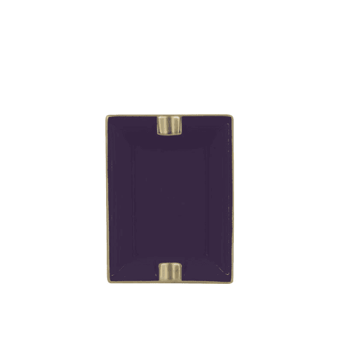 Image showing the Sous Le Soleil Ashtray, W9.5 x L11cm, Matt Gold Classic Sevres Blue product.