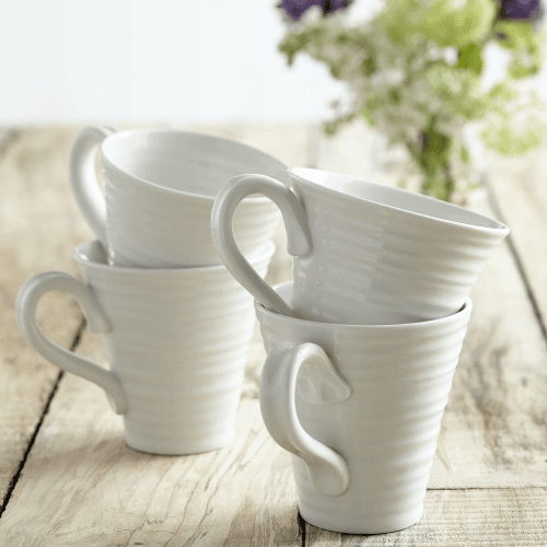 Image showing the Ceramics Set of 4 mugs, 35cl, White product.