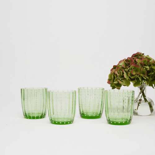 Image showing the Speckled Set of 4 Tumblers, 365ml, Sage Green product.