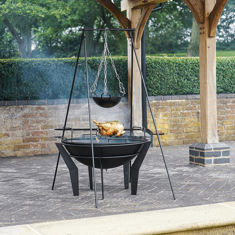 Kendal Fire Pit on Stand, H44.5cm, Black