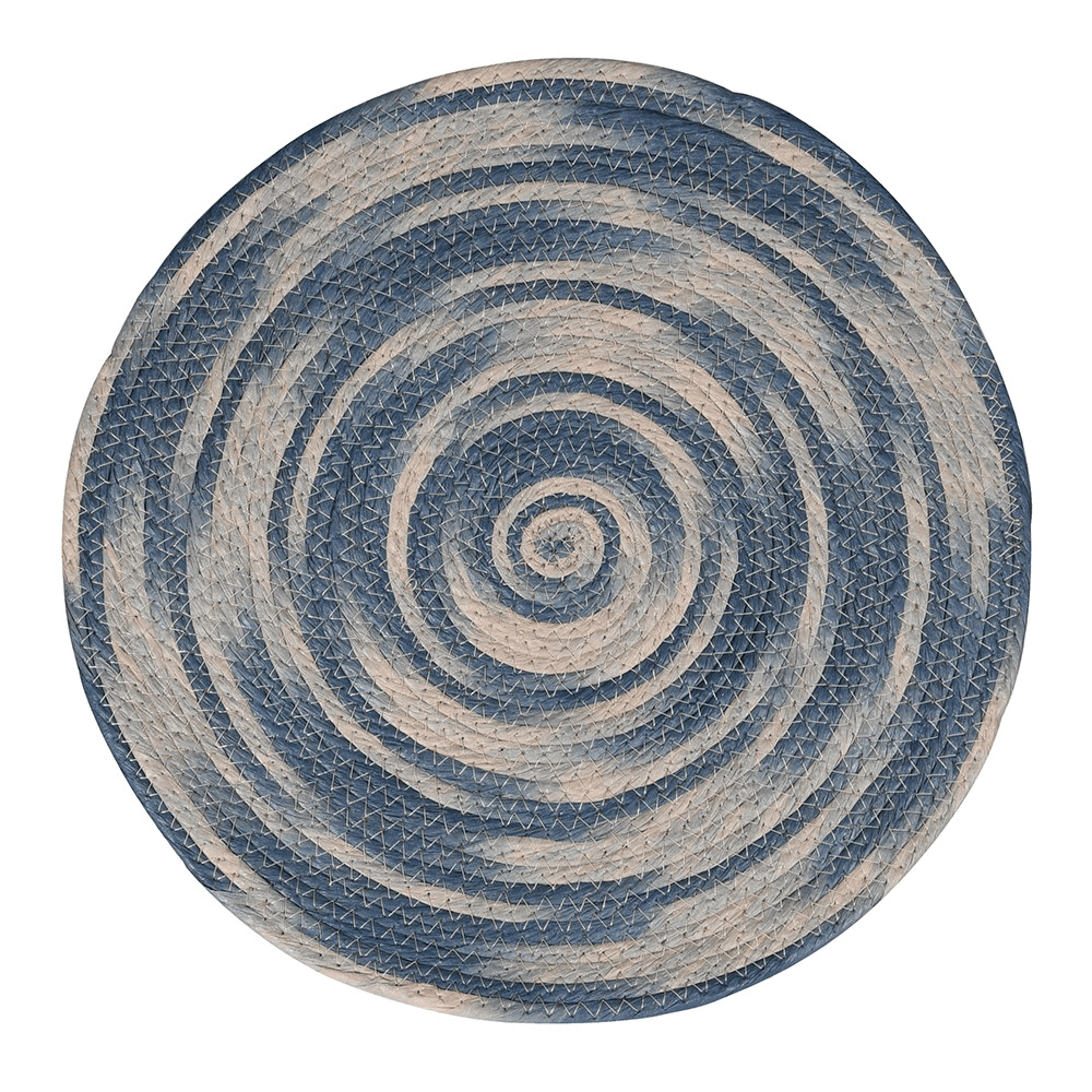 Tie Dye Set of 4 Placemats, D39cm, Blue