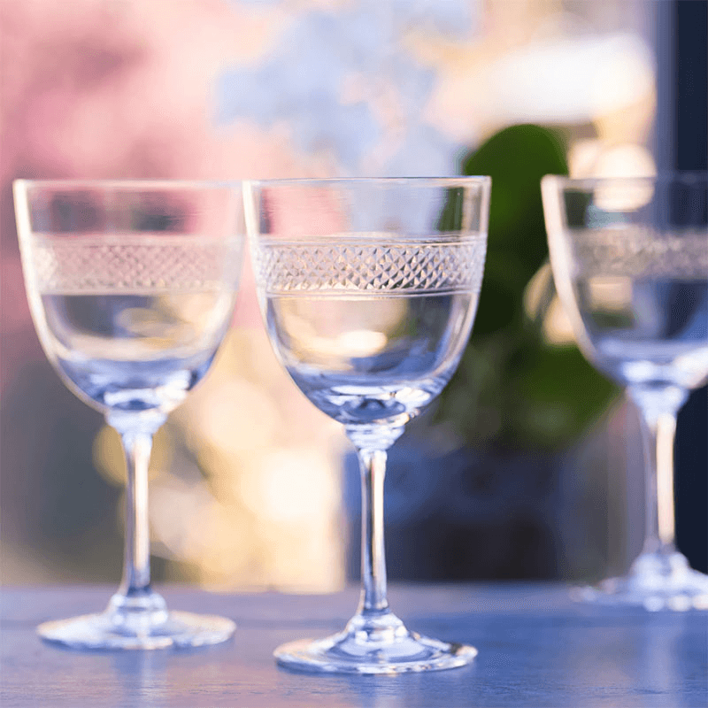 Bands Set of 6 Crystal Wine Glasses, 250ml, Clear