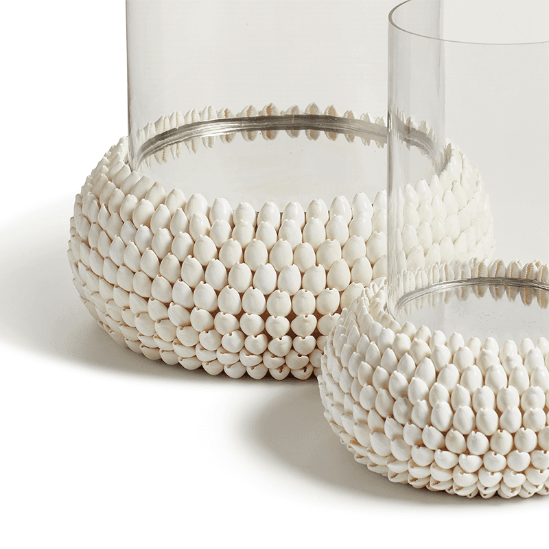 Sanibel Shell Candle Holder, H26cm, White