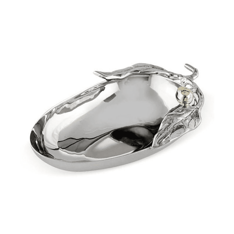 Olive Dipping Bowl, H4 x L14 x D9 cm, Silver