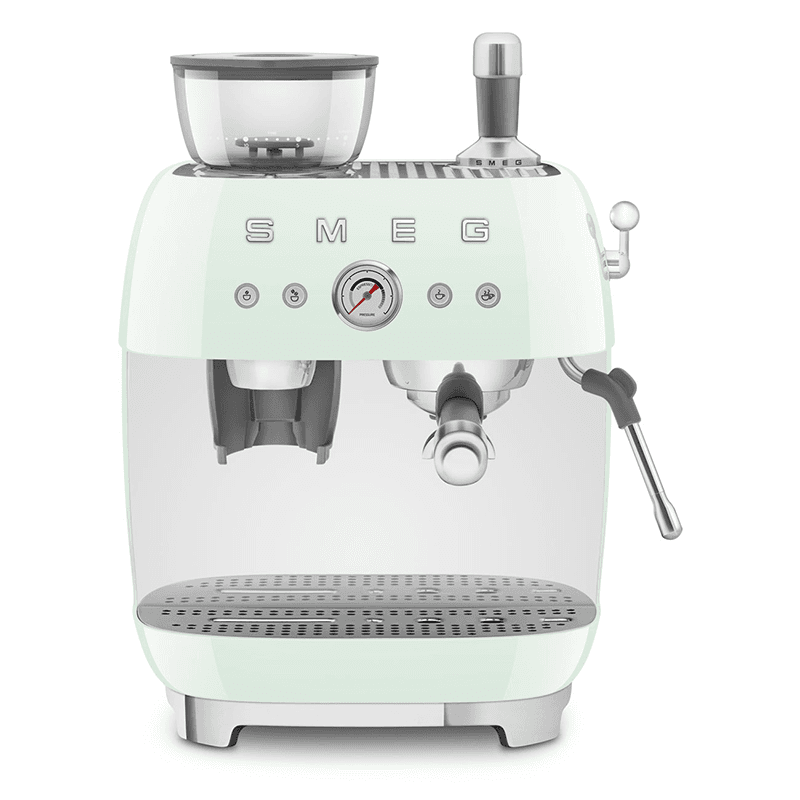 Espresso Coffee Machine with Grinder, Pastel Green