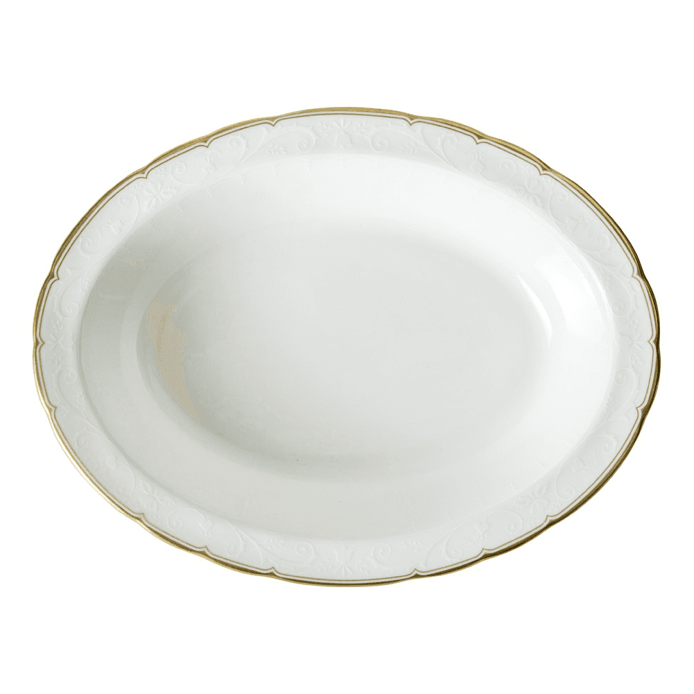 Darley Abbey Pure Gold Open vegetable dish, D19 x H5cm, White/Gold