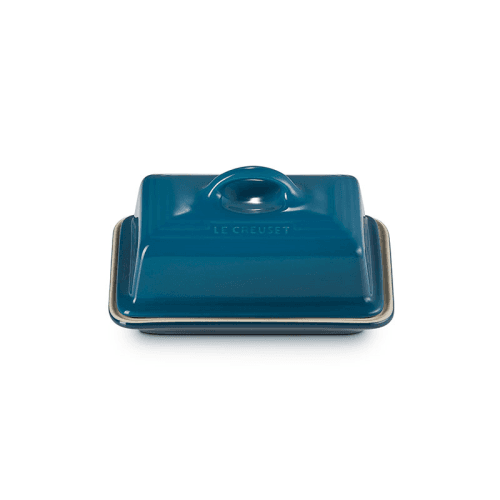 Image showing the Stoneware Butter dish, 17cm, Deep Teal product.
