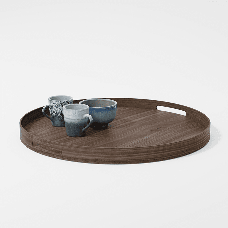 Busboy Round Tray, D45cm, Walnut