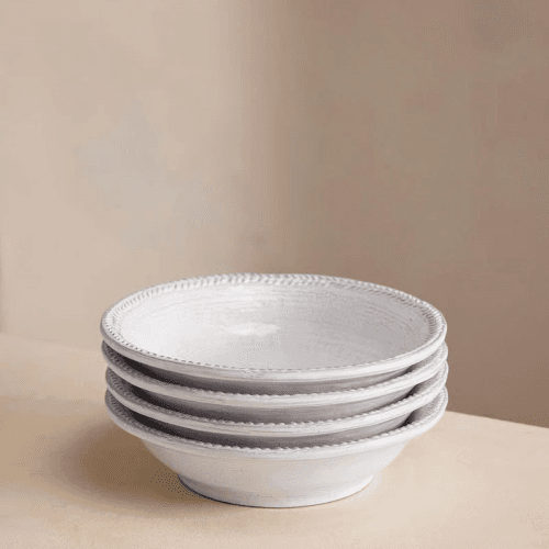 Image showing the Hillcrest Set of 4 Pasta Bowls D22cm, White product.