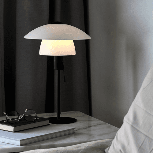 Image showing the Verona Table Lamp, H40cm, Opal White product.