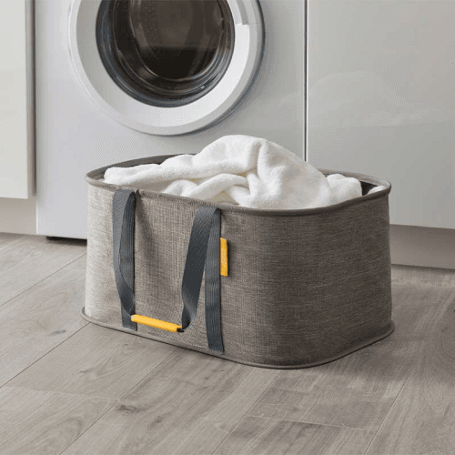 Image showing the Hold-All Collapsible Laundry Basket, 35L, Grey product.