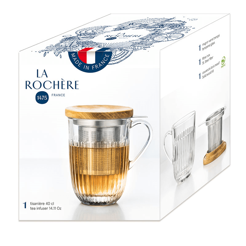 Ouessant Infuser Mug, 360ml, Clear
