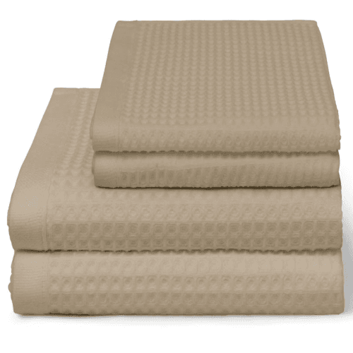 Image showing the Waffle Bath Towel, H70 x W140cm, Taupe product.