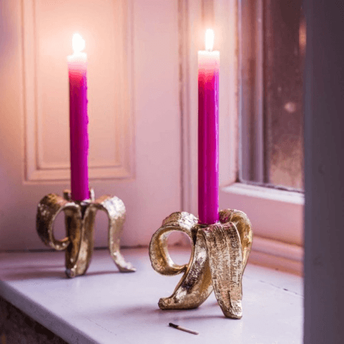 Image showing the Banana Candle holder, Gold product.
