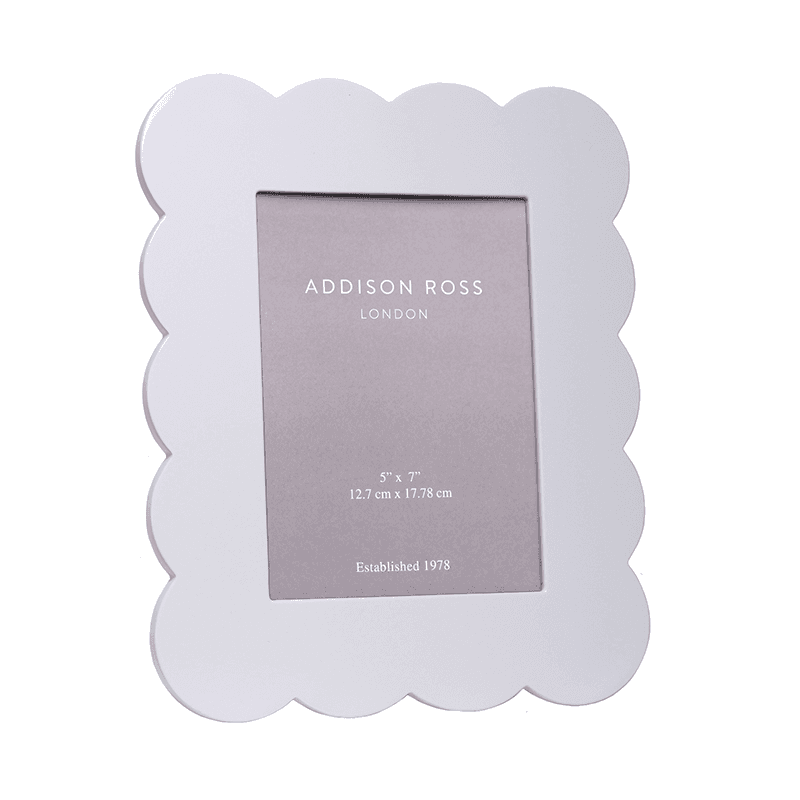 Lacquered Scallop Photo Frame, 5 x 7", White