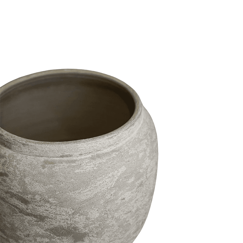 Milos Rustic Round Planter, H29cm, Cement