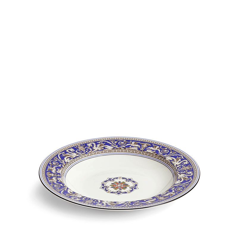 Florentine Rim Soup Bowl, D22.8cm, Marine