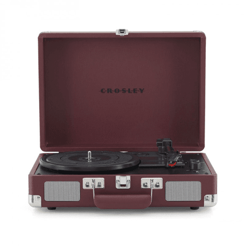 Image showing the Cruiser Deluxe Plus Portable Turntable, Burgundy product.