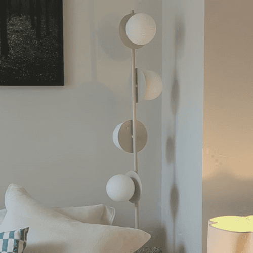 Image showing the Disk Opal Floor Lamp, H167cm, Brass product.