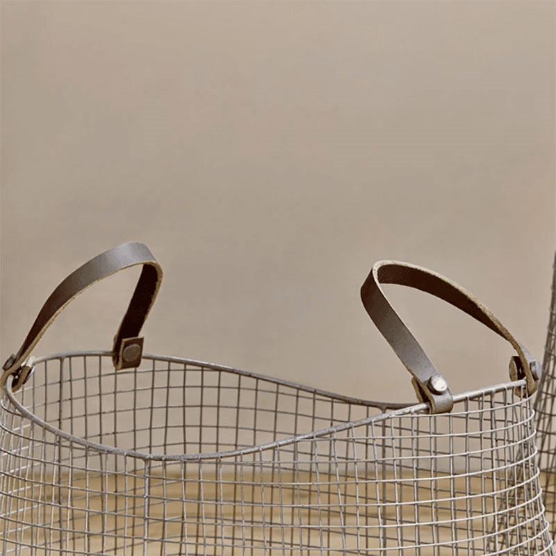 Adah Set of 2 Iron Baskets, Brown