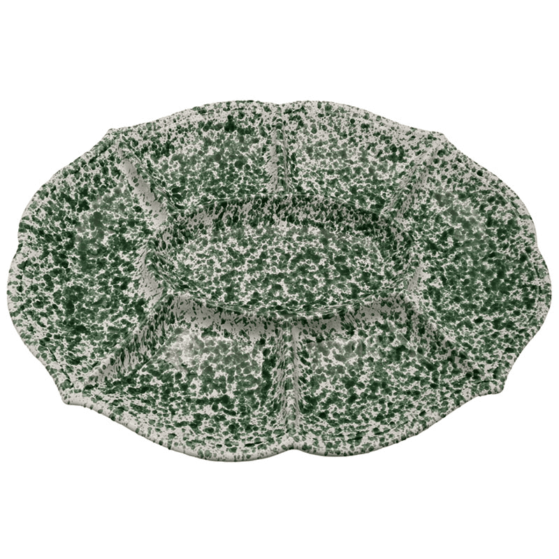 Splatter Serving Platter, 45cm, Green