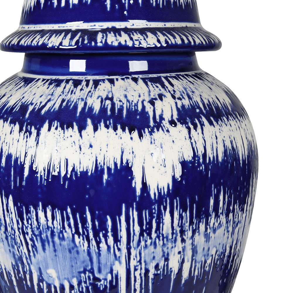 Tie Dye Ginger Jar, H45cm, Blue & White