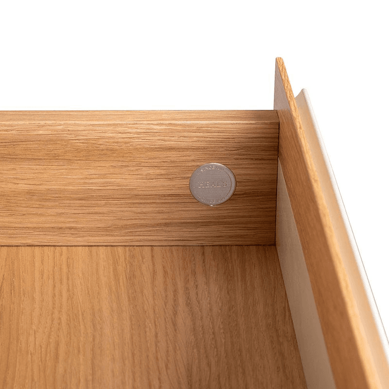 Lars Five Drawer Dresser, H94 x W100cm, Cashmere and Oak