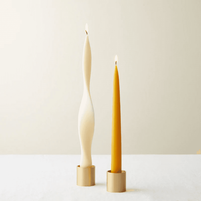 Roman Candle Holder, H4.5cm, Satin Solid Brass