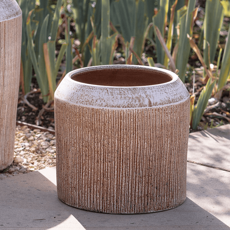 Kubo Ceramic Planter, H24cm, Terracotta