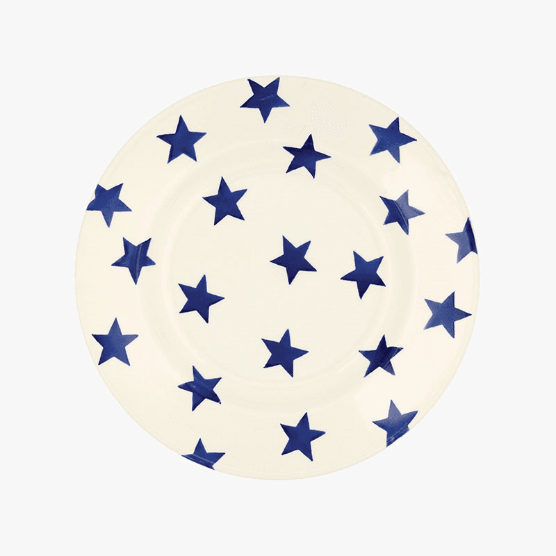 Blue Star Plate, D22cm, Cream