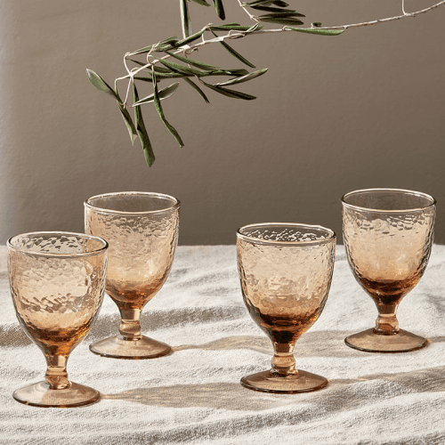 Image showing the Yala Set of 4 Wine Glasses, Dusty Terracotta product.