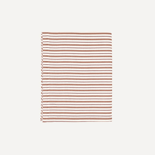 Image showing the Victoria Striped Linen Tablecloth, 160 x 260cm, Dusty Rosewood product.