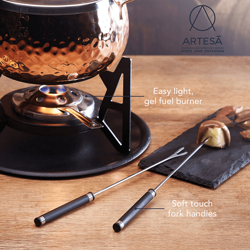 Fondue set, 16cm, Copper