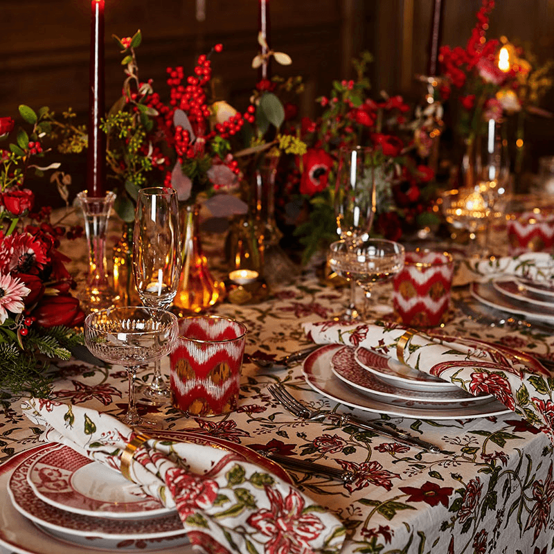 Allegra Tablecloth, 145 x 310cm, Red