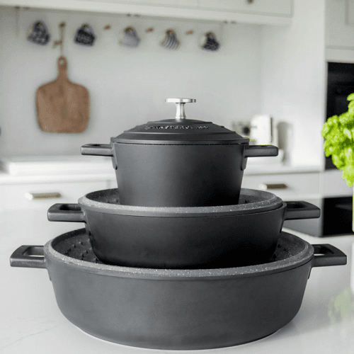 Image showing the Cast Aluminium Casserole Dish, 5L, Black product.