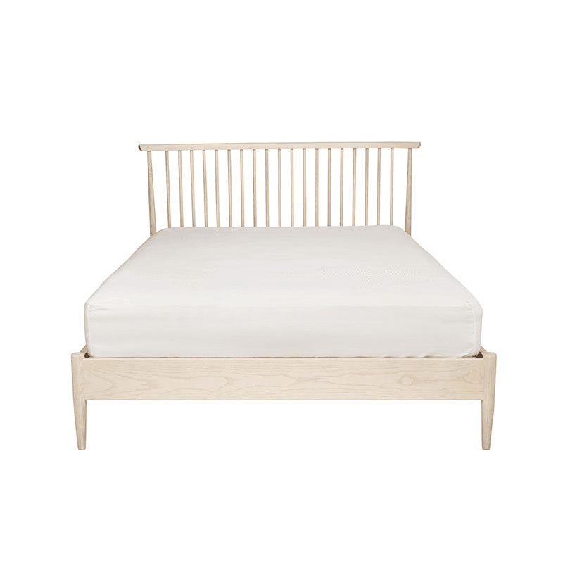 Salina Kingsize Spindle Headboard Bed Frame, Pale Timber