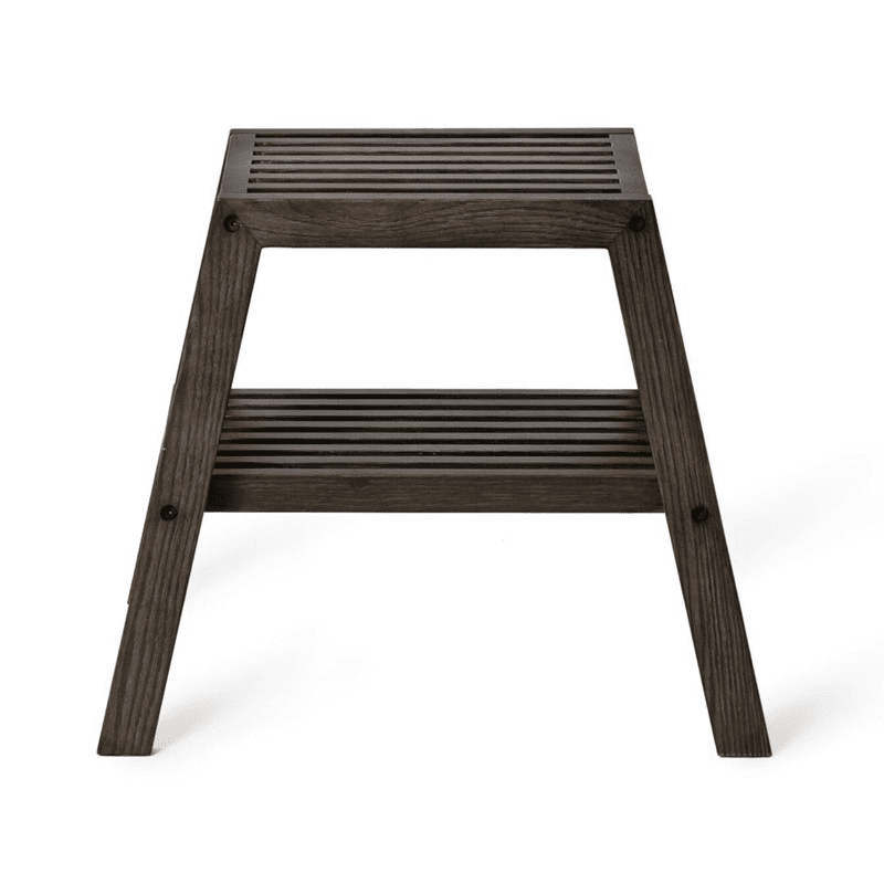 Slatted stool, H42 x W50.5 x D35.4cm, Black