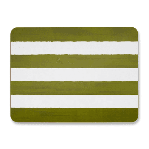Image showing the Stripe Rectangle Placemat, 38 x 29 cm, Powder Blue product.