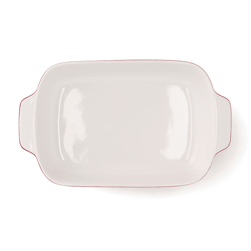 Stoneware Dish with Bamboo Lid, 32cm, Empire Red