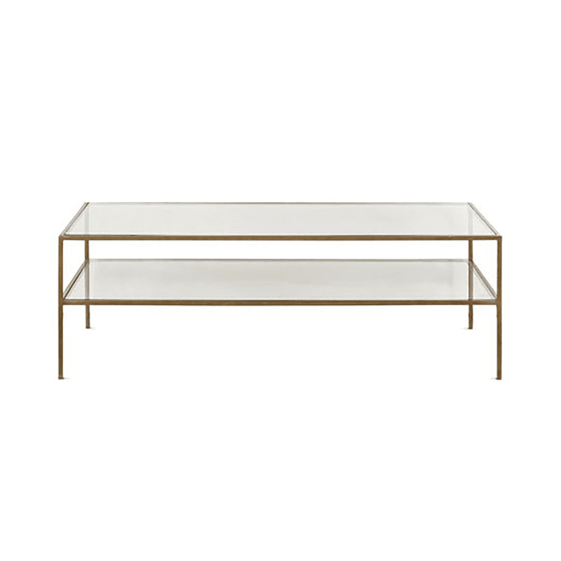 Nakuru Iron & Glass Coffe Table, Brass