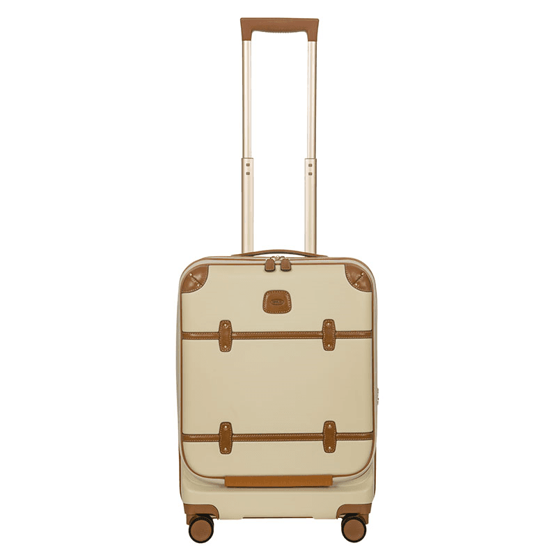 Bellagio Carry-On Suitcase with Front Pocket, H55 x L38 x W23/27cm, Cream