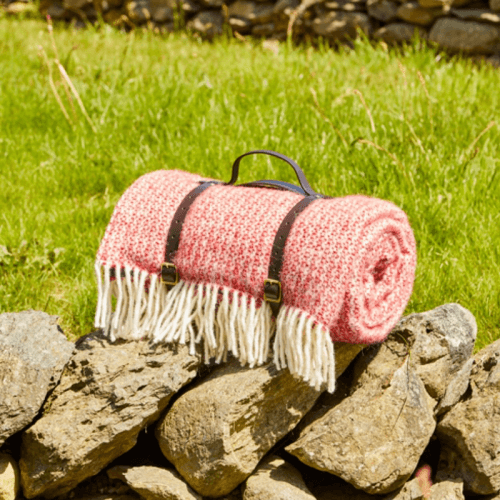 Image showing the Illusion Polo Picnic Rug, 145 x 183cm, Red & Silver product.