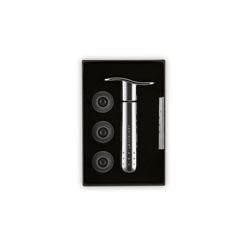 Wine accessories Wine pump + 3 stoppers, Black Nickel