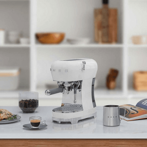 Image showing the 50's Style Espresso Coffee Machine, White product.